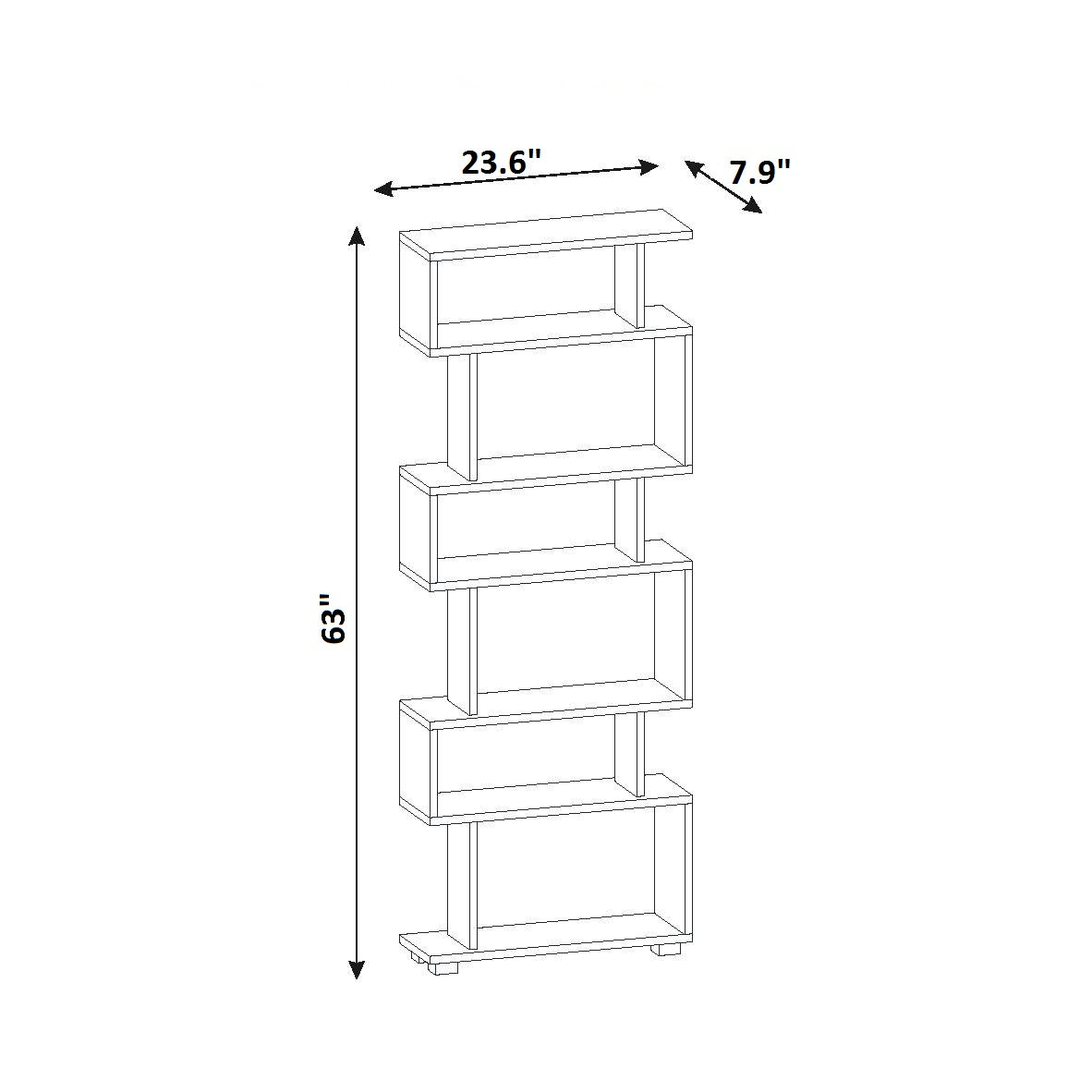 Hashtag Home Levingston 63'' H x 24'' W Geometric Bookcase & Reviews